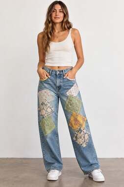 Denimist Lucy Boyfriend Patchwork Denim Jeans - Size 32 (US 14)..